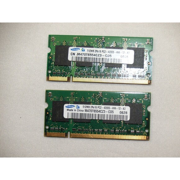 SAMSUNG Laptop 1GB=2x512mb DDR2 RAM Memory Sticks PC2-4200S-444-12-A3 PC4200 OEM - Picture 1 of 2